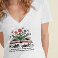 Abibliophobia Noun The Fear Of Running Out Of Books To Read Women's Jersey Short Sleeve Deep V-Neck Tshirt Abibliophobia Noun The Fear Of Running Out Of Books To Read Women's Jersey Short Sleeve Deep V-Neck Tshirt