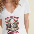 Audiobook Lover Bookish Headphones Just One More Chapter Women's Jersey Short Sleeve Deep V-Neck Tshirt