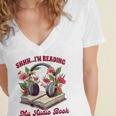 Audiobook Lover Bookish Shhh I'm Listening My Audio Book Women's Jersey Short Sleeve Deep V-Neck Tshirt