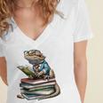 Bearded Dragon Reading Books Matching Bookworm Librarian Women's Jersey Short Sleeve Deep V-Neck Tshirt Bearded Dragon Reading Books Matching Bookworm Librarian Women's Jersey Short Sleeve Deep V-Neck Tshirt