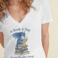 A Book A Day Keeps Reality Away Premium Tri-Blend Women's Jersey Short Sleeve Deep V-Neck Tshirt