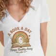 A Book A Day Keeps Reality Away Reading Women's Jersey Short Sleeve Deep V-Neck Tshirt A Book A Day Keeps Reality Away Reading Women's Jersey Short Sleeve Deep V-Neck Tshirt