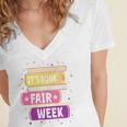 Book Fair Bookworm Library Its Book Fair Week Women's Jersey Short Sleeve Deep V-Neck Tshirt