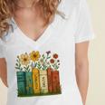 Book Flower 8647 Foxtrots Deltas Tangos Women's Jersey Short Sleeve Deep V-Neck Tshirt Book Flower 8647 Foxtrots Deltas Tangos Women's Jersey Short Sleeve Deep V-Neck Tshirt