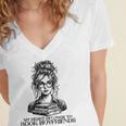 Book Lover Bent Over a Book Women's Jersey Short Sleeve Deep V-Neck Tshirt