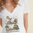 Book Lover Bookish Bookworm Reading Is My Otter-Obsession Women's Jersey Short Sleeve Deep V-Neck Tshirt