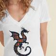 Book Lover Bookworm Reading Books Dragon Women's Jersey Short Sleeve Deep V-Neck Tshirt