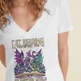 Book Lover Dragon Reading Transport You To Another World Women's Jersey Short Sleeve Deep V-Neck Tshirt Book Lover Dragon Reading Transport You To Another World Women's Jersey Short Sleeve Deep V-Neck Tshirt