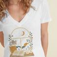Book Lover Moonlight Reading Scene Night Women's Jersey Short Sleeve Deep V-Neck Tshirt Book Lover Moonlight Reading Scene Night Women's Jersey Short Sleeve Deep V-Neck Tshirt