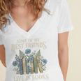 Book Lover Vintage Botanical Friends Premium Tri-Blend Women's Jersey Short Sleeve Deep V-Neck Tshirt Book Lover Vintage Botanical Friends Premium Tri-Blend Women's Jersey Short Sleeve Deep V-Neck Tshirt
