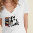Book Lovers Im With The Banned Books For Reading Librarian Women's Jersey Short Sleeve Deep V-Neck Tshirt Book Lovers Im With The Banned Books For Reading Librarian Women's Jersey Short Sleeve Deep V-Neck Tshirt