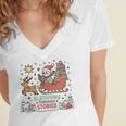 Book Lovers Winter Sleighing Through Stories Tee Premium Tri-Blend Women's Jersey Short Sleeve Deep V-Neck Tshirt