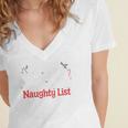 My Book Preference Naughty List Readers Christmas Joke Women's Jersey Short Sleeve Deep V-Neck Tshirt