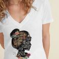 Book Reading Bookworm Book Lover Women Kids Girls Librarian Women's Jersey Short Sleeve Deep V-Neck Tshirt
