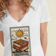 Book Reading Tarot Card The Reader Women's Jersey Short Sleeve Deep V-Neck Tshirt