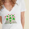 Book With Shamrocks Librarian Saint Patrick's Day Kids Women's Jersey Short Sleeve Deep V-Neck Tshirt Book With Shamrocks Librarian Saint Patrick's Day Kids Women's Jersey Short Sleeve Deep V-Neck Tshirt