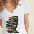 Book Women Graphic Art Colorful Eyes Women's Jersey Short Sleeve Deep V-Neck Tshirt