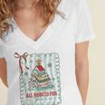 All Booked For Christmas Book Xmas Tree Coquette Bow Lights Women's Jersey Short Sleeve Deep V-Neck Tshirt All Booked For Christmas Book Xmas Tree Coquette Bow Lights Women's Jersey Short Sleeve Deep V-Neck Tshirt