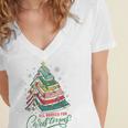 All Booked For Christmas Book Xmas Tree Lights Reading Girly Women's Jersey Short Sleeve Deep V-Neck Tshirt All Booked For Christmas Book Xmas Tree Lights Reading Girly Women's Jersey Short Sleeve Deep V-Neck Tshirt