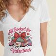 All Booked For Valentines Book Lover Teachers Women's Jersey Short Sleeve Deep V-Neck Tshirt All Booked For Valentines Book Lover Teachers Women's Jersey Short Sleeve Deep V-Neck Tshirt