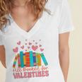 All Booked For Valentines Book Lover Valentine's Day Women's Jersey Short Sleeve Deep V-Neck Tshirt
