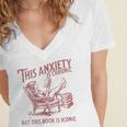Bookish Graphic For Book Lover Reader Girl Women Women's Jersey Short Sleeve Deep V-Neck Tshirt