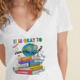 Books It's Okay To Be Kind Yellow Mental Health Day Kids Women's Jersey Short Sleeve Deep V-Neck Tshirt