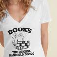 Books The Original Handheld Device Book Lover Women's Jersey Short Sleeve Deep V-Neck Tshirt