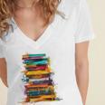 Books Painting Colorful Art Abstract Graphic Books Women's Jersey Short Sleeve Deep V-Neck Tshirt Books Painting Colorful Art Abstract Graphic Books Women's Jersey Short Sleeve Deep V-Neck Tshirt