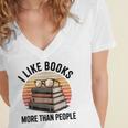 I Like Books More Than People Glasses Women's Jersey Short Sleeve Deep V-Neck Tshirt I Like Books More Than People Glasses Women's Jersey Short Sleeve Deep V-Neck Tshirt