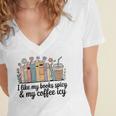 I Like My Books Spicy & My Coffee Icy Lover Bookworm Premium Women's Jersey Short Sleeve Deep V-Neck Tshirt I Like My Books Spicy & My Coffee Icy Lover Bookworm Premium Women's Jersey Short Sleeve Deep V-Neck Tshirt