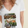 Bookworm If It Involves Books And Tea Lover Reading Premium Tri-Blend Women's Jersey Short Sleeve Deep V-Neck Tshirt
