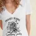 Bookworm Smutt Probably Reading Something Smutty Reader Women's Jersey Short Sleeve Deep V-Neck Tshirt