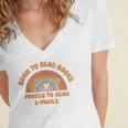 Born To Read Books Forced To Emails Vintage Retro Rainbow Women's Jersey Short Sleeve Deep V-Neck Tshirt Born To Read Books Forced To Emails Vintage Retro Rainbow Women's Jersey Short Sleeve Deep V-Neck Tshirt