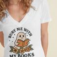 Bury Me With My Books Ghost Tee Women's Jersey Short Sleeve Deep V-Neck Tshirt