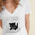 Cat Book For Women Life Is Better With Cats And Books Women's Jersey Short Sleeve Deep V-Neck Tshirt Cat Book For Women Life Is Better With Cats And Books Women's Jersey Short Sleeve Deep V-Neck Tshirt