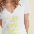 My Cat Guards My Mug And Book Humor Cats Premium Tri-Blend Women's Jersey Short Sleeve Deep V-Neck Tshirt My Cat Guards My Mug And Book Humor Cats Premium Tri-Blend Women's Jersey Short Sleeve Deep V-Neck Tshirt