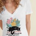Cat Meme I Like Cats And Books And Maybe Three People Women's Jersey Short Sleeve Deep V-Neck Tshirt Cat Meme I Like Cats And Books And Maybe Three People Women's Jersey Short Sleeve Deep V-Neck Tshirt