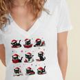 Cat Reading Books Lover Christmas Cat Lover Xmas Women's Jersey Short Sleeve Deep V-Neck Tshirt Cat Reading Books Lover Christmas Cat Lover Xmas Women's Jersey Short Sleeve Deep V-Neck Tshirt