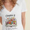 Chapter 11 Years Old 11th Birthday Wildflower Book Lover Women's Jersey Short Sleeve Deep V-Neck Tshirt