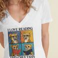 Cheetah Love Reading And Cheetahs Kids Bookworm Women's Jersey Short Sleeve Deep V-Neck Tshirt Cheetah Love Reading And Cheetahs Kids Bookworm Women's Jersey Short Sleeve Deep V-Neck Tshirt