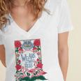 Cheshire Cat Alice In Wonderland Vintage Book Premium Women's Jersey Short Sleeve Deep V-Neck Tshirt