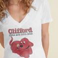 Clifford The Big Red Dog Clifford And Emily Book Cover Women's Jersey Short Sleeve Deep V-Neck Tshirt Clifford The Big Red Dog Clifford And Emily Book Cover Women's Jersey Short Sleeve Deep V-Neck Tshirt