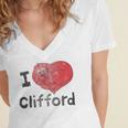Clifford The Big Red Dog I Heart Clifford Childrens Books Women's Jersey Short Sleeve Deep V-Neck Tshirt Clifford The Big Red Dog I Heart Clifford Childrens Books Women's Jersey Short Sleeve Deep V-Neck Tshirt