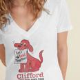 Clifford The Big Red Dog Let's Read Together Vintage Book Women's Jersey Short Sleeve Deep V-Neck Tshirt Clifford The Big Red Dog Let's Read Together Vintage Book Women's Jersey Short Sleeve Deep V-Neck Tshirt