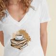 Coffee And Books Adult Books Lover Reading Women's Jersey Short Sleeve Deep V-Neck Tshirt