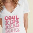 Cool Kids Read Books Library Book Reader Book Nerd Women's Jersey Short Sleeve Deep V-Neck Tshirt