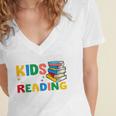 All The-Cool Kids Are Reading Teacher Book Lover Librarian Premium Women's Jersey Short Sleeve Deep V-Neck Tshirt