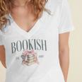 Coquette Bow Book Lover Bookish Coquette Aesthetic Reading Women's Jersey Short Sleeve Deep V-Neck Tshirt Coquette Bow Book Lover Bookish Coquette Aesthetic Reading Women's Jersey Short Sleeve Deep V-Neck Tshirt