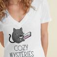 Cozy Mysteries Coffee And Novel For Book Lovers Women's Jersey Short Sleeve Deep V-Neck Tshirt Cozy Mysteries Coffee And Novel For Book Lovers Women's Jersey Short Sleeve Deep V-Neck Tshirt